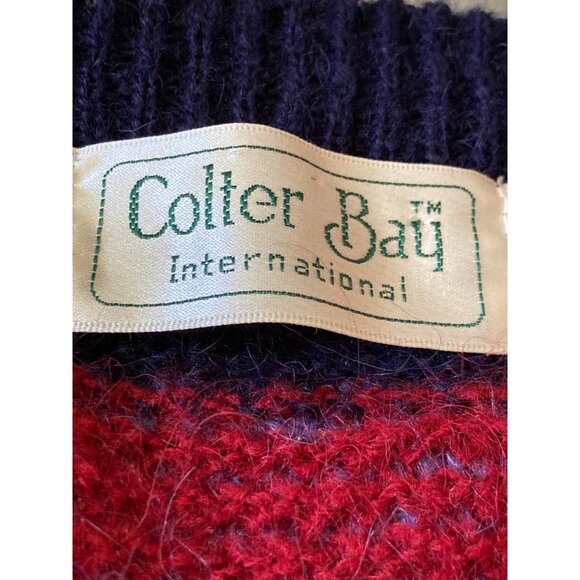 Colter Bay Int Vintage Multicolor Cardigan Pullover Sweater L 2 pocket 5 button - Picture 4 of 16